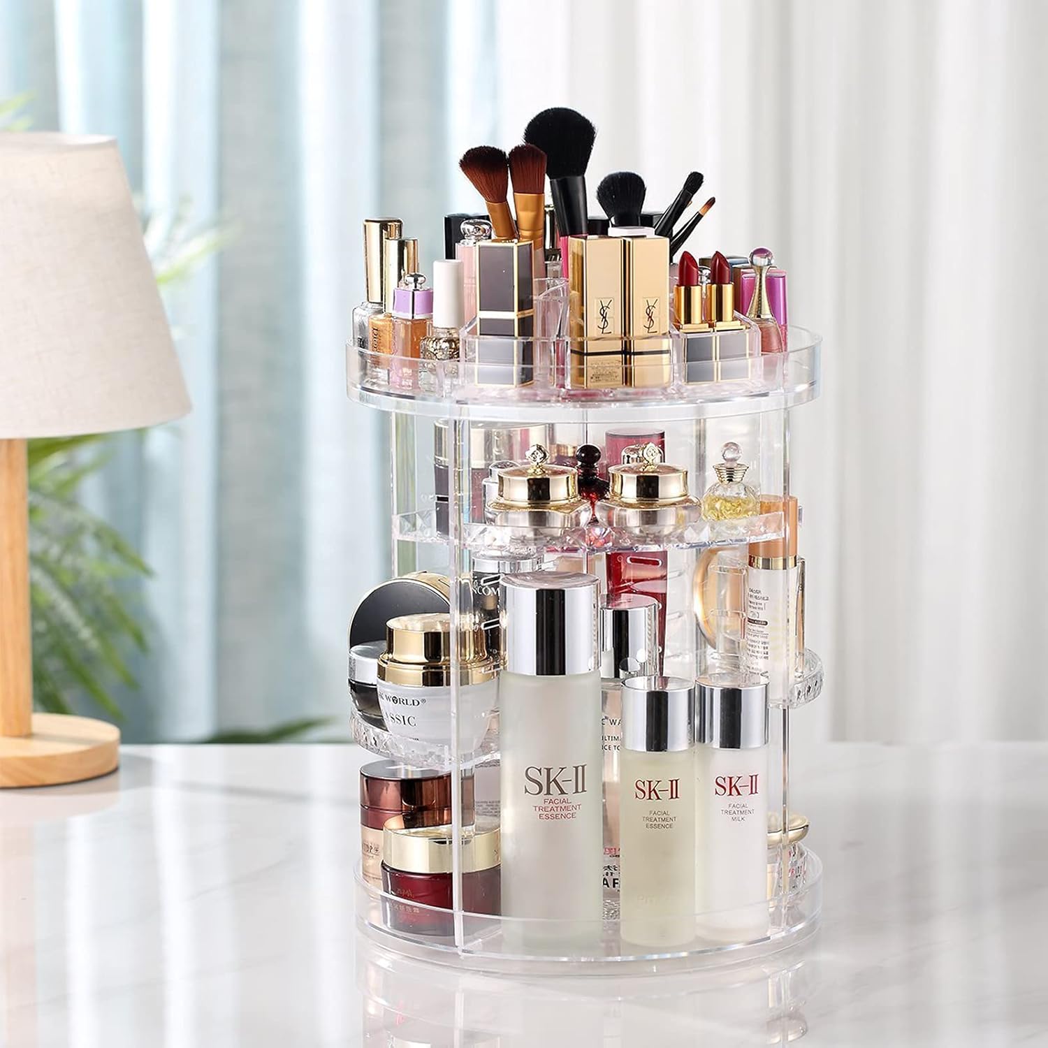 Makeup Organizer, 360 Degree Rotating Adjustable Cosmetic Storage Display